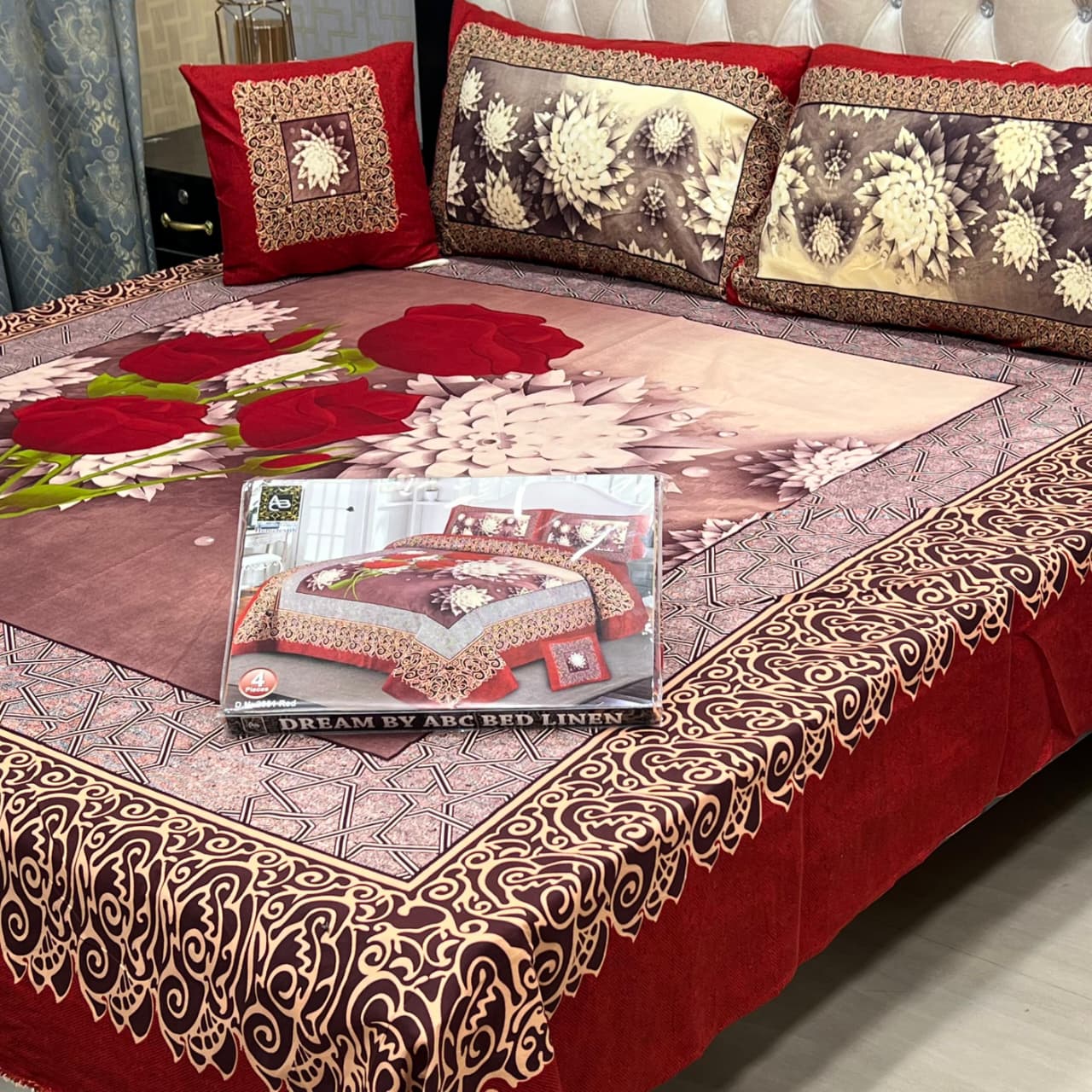 *3D PANAL BEDSHEET CRYSTAL COTTON*