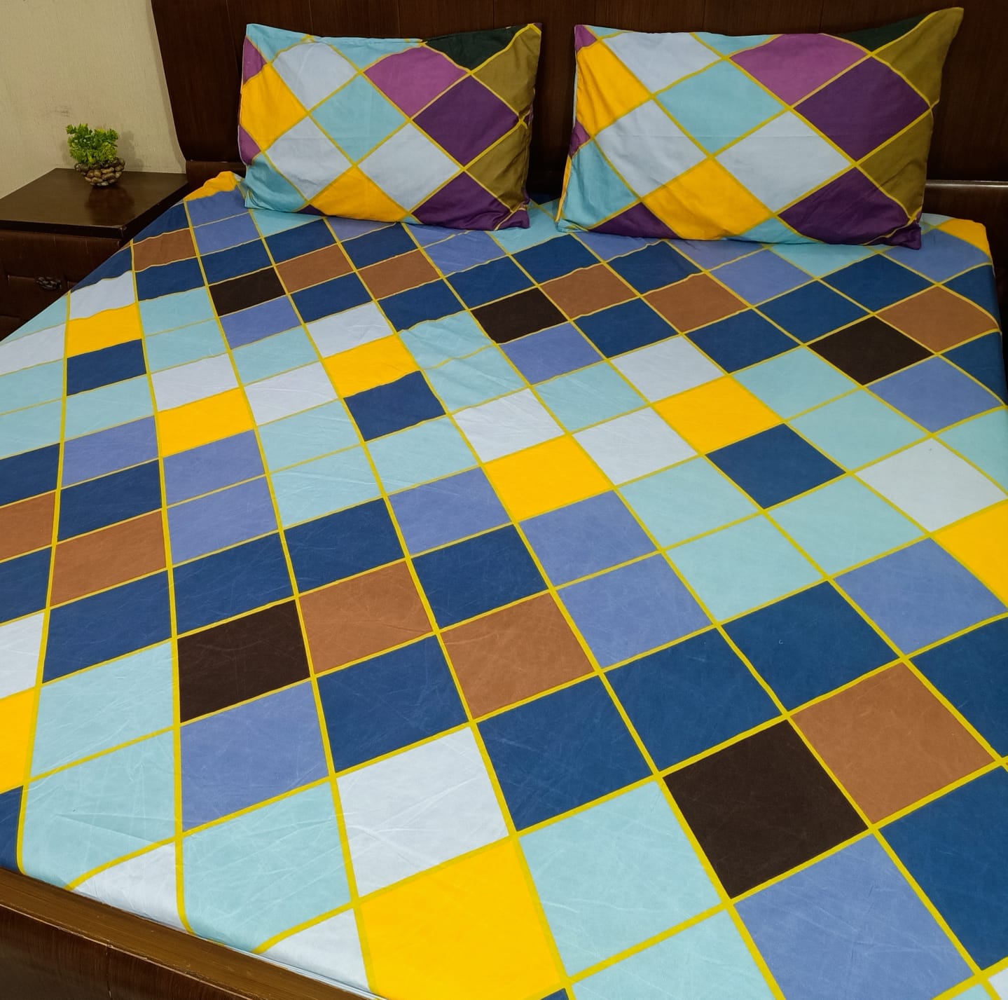 Printed Fitted Bedsheet – King Size