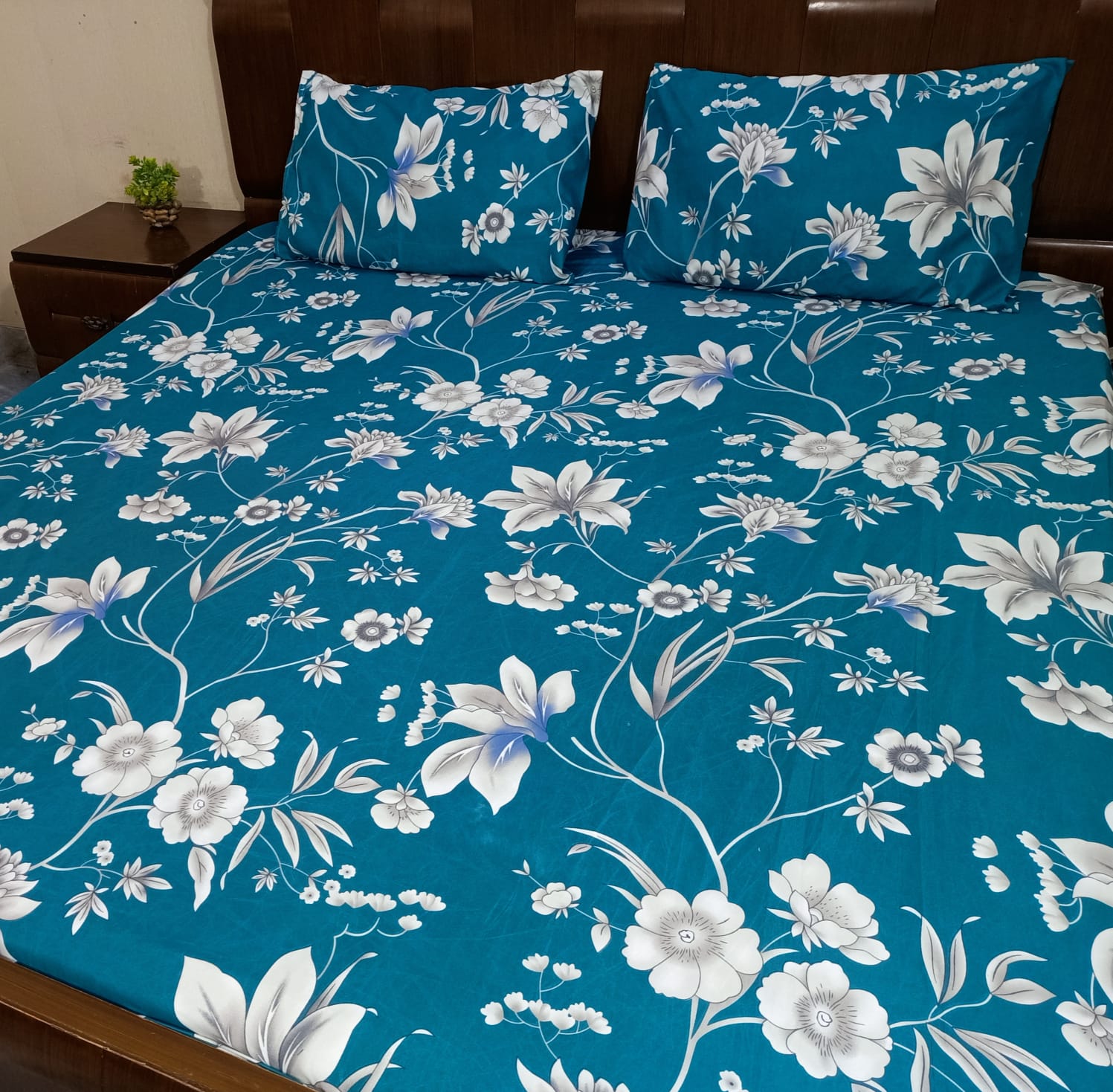 Printed Fitted Bedsheet – King Size