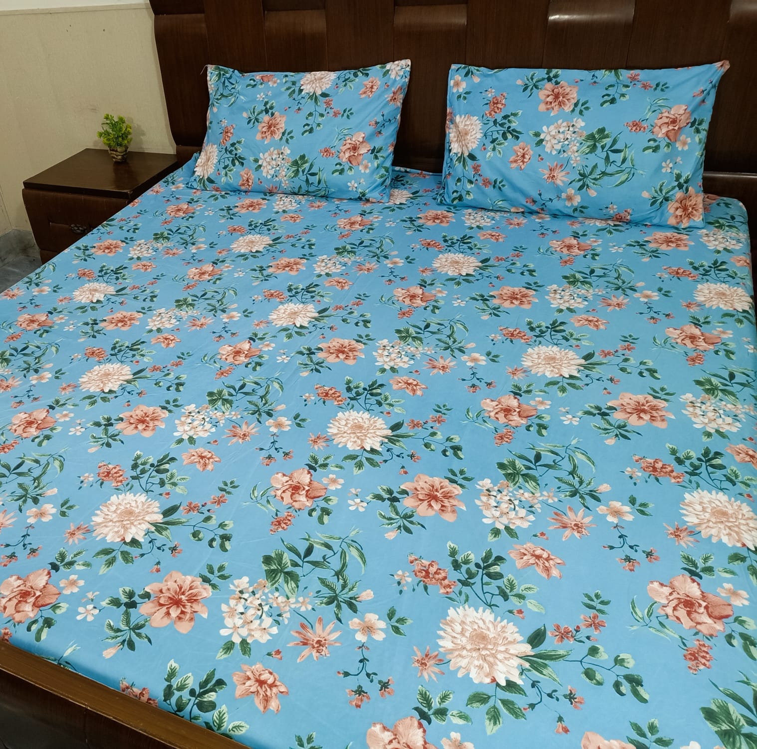 Printed Fitted Bedsheet – King Size