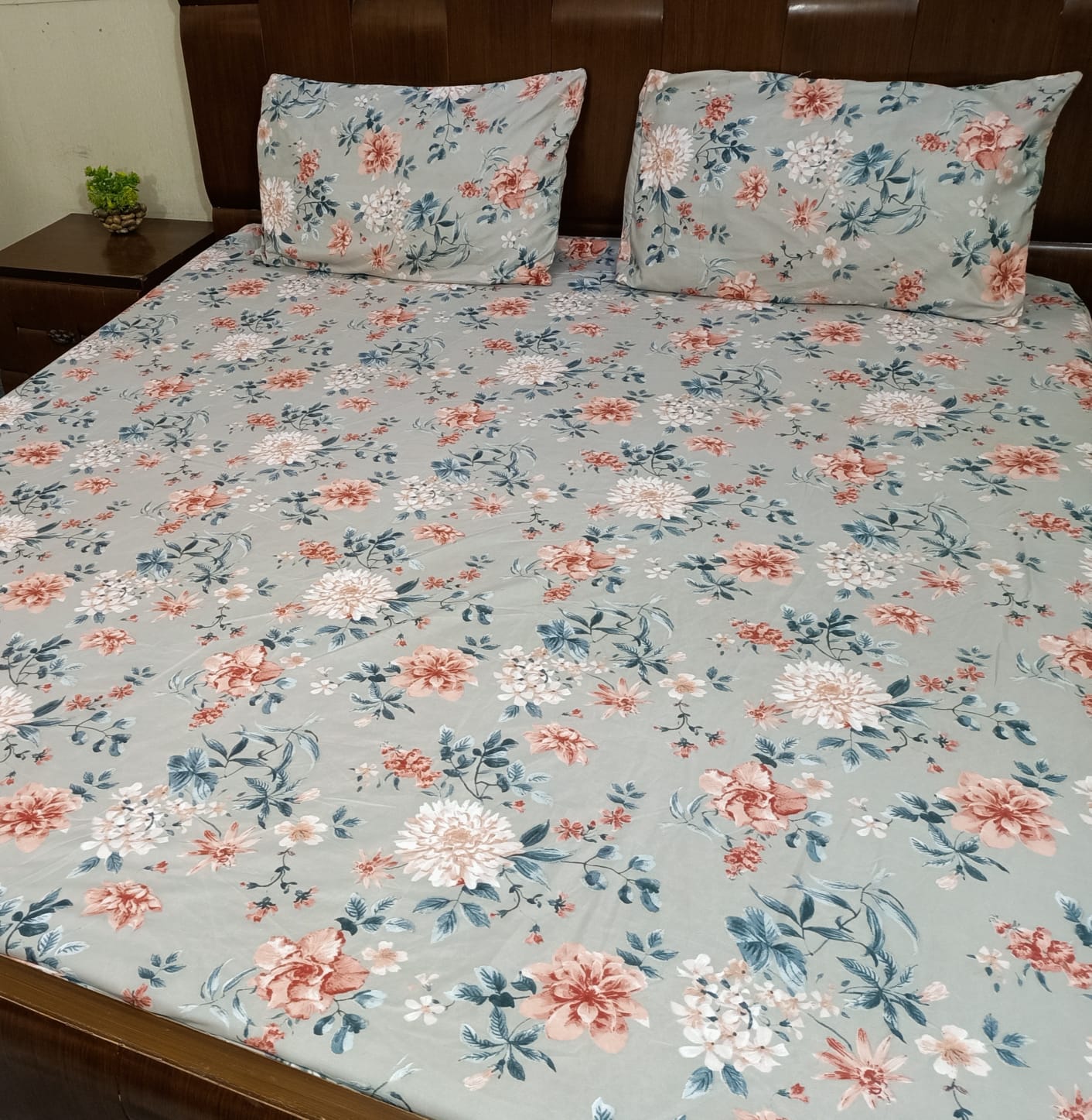 Printed Fitted Bedsheet – King Size
