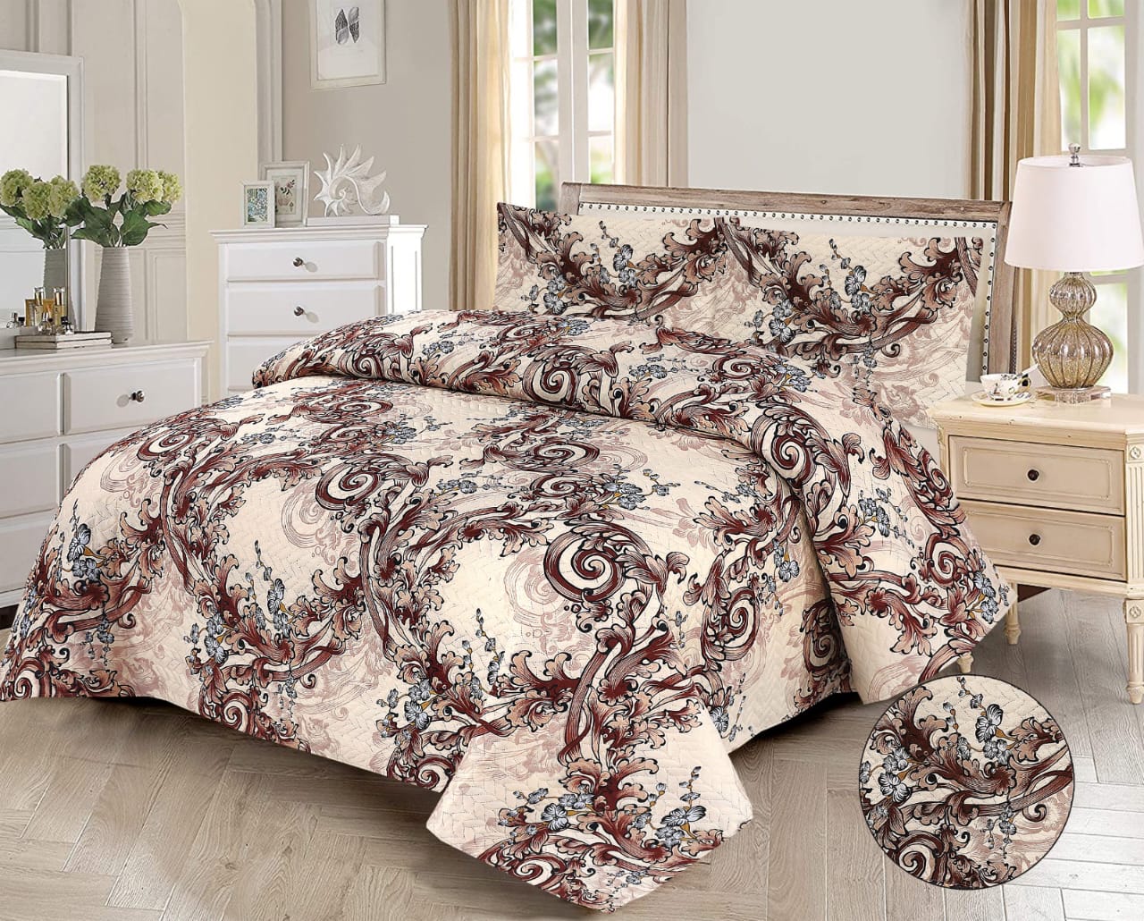 Microfiber Cotton Bed Sperad With 2 Pillows Cover