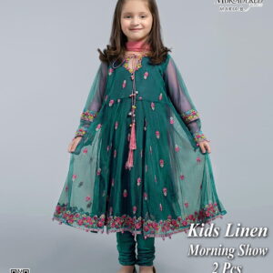 Kids Linen Collection Full Embroidery 2pc Zinc D0054