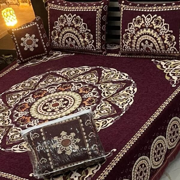 4PIECE VELVET JACQUARD BEDSHEET