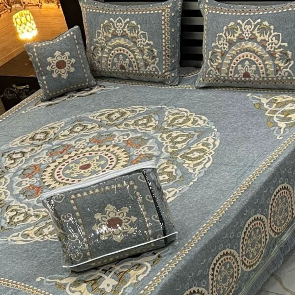 4PIECE VELVET JACQUARD BEDSHEET