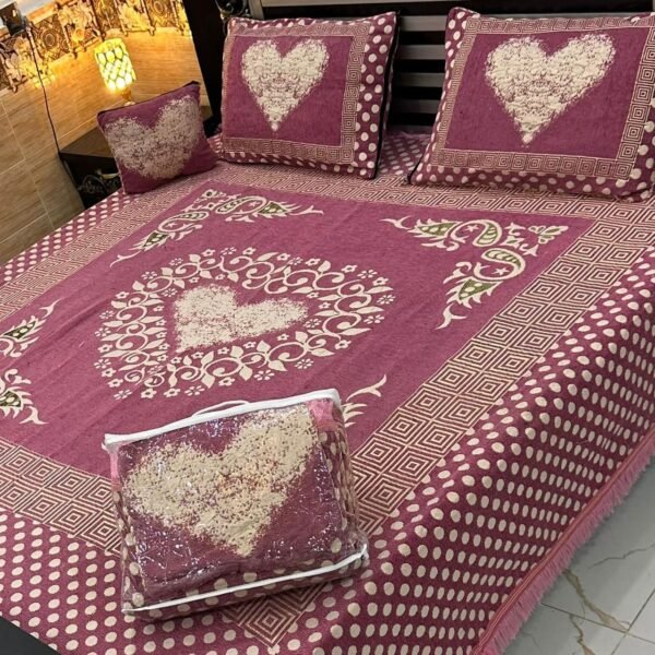 4PIECE VELVET JACQUARD BEDSHEET