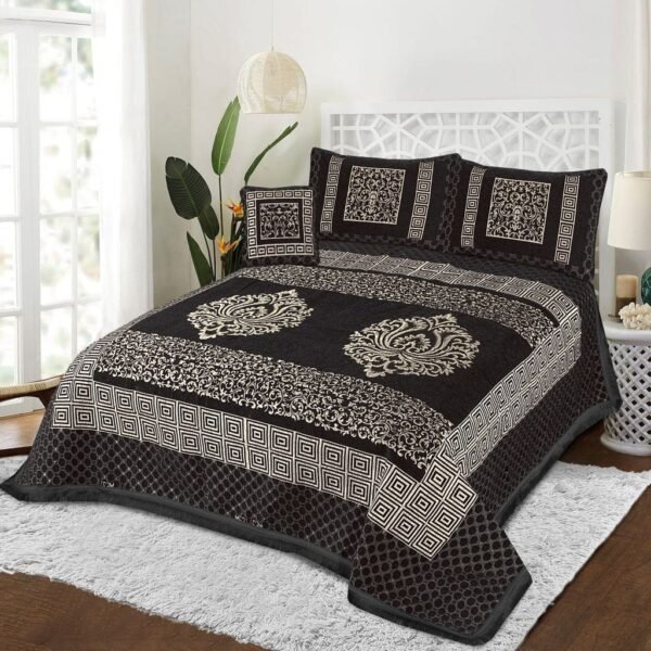 4PIECE VELVET JACQUARD BEDSHEET