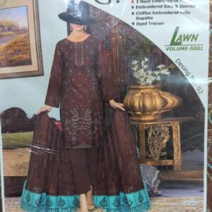 Digital Lawn Chiffon Pallu Dupatta