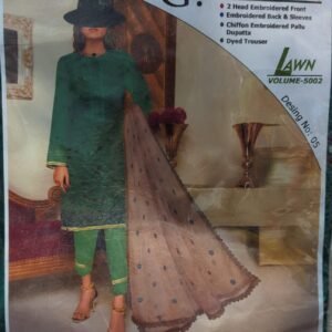 Digital Lawn 3 Piece Chiffon Pallu Dupatta