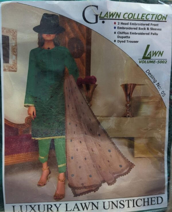 Digital Lawn 3 Piece Chiffon Pallu Dupatta