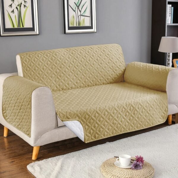 Quilted Plain Sofa Cover 6 Seater