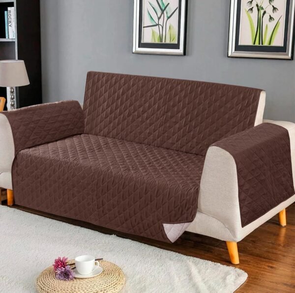 Quilted Plain Sofa Cover 6 Seater