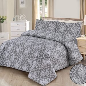 LUXURY QUILTED 3PIECE PRINT BED SPREAD