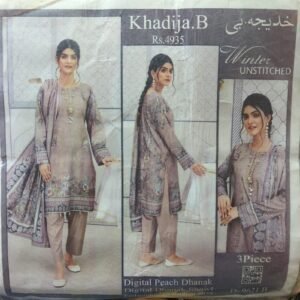 Digital Peach Dhanak Same Shawl