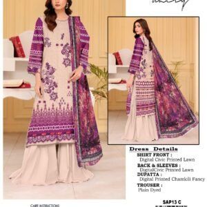 Sapphire Digital Civic Pinted Lawn with Chamkili Fancy Dupatta
