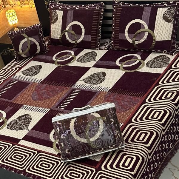 4PIECE VELVET JACQUARD BEDSHEET