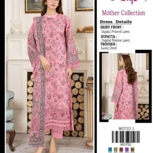 Motifz Mother Collection Lawn  3 Piece Printed
