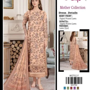 Motifz Mother Collection Lawn  3 Piece Printed