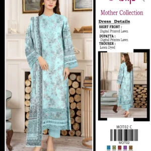 Motifz Mother Collection Lawn  3 Piece Printed