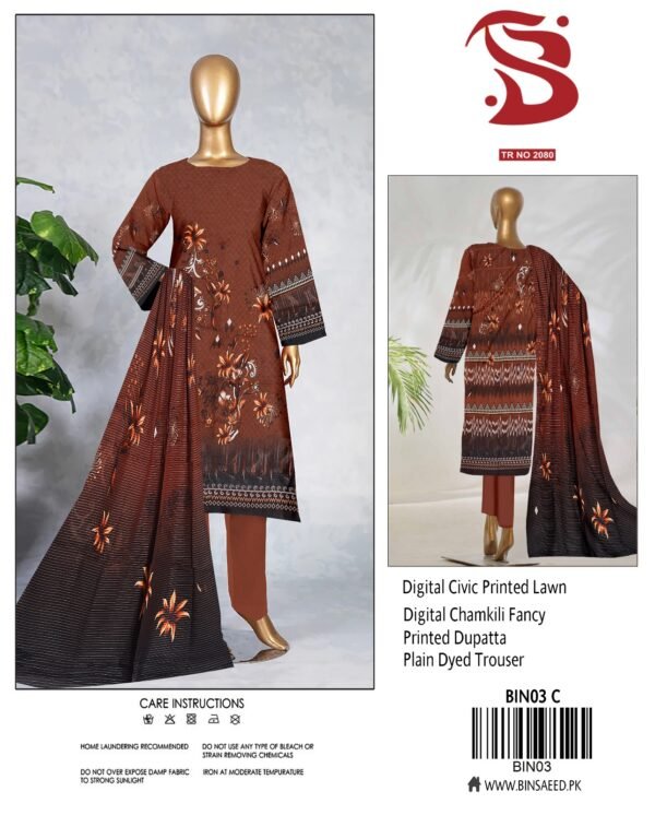 Original Brand “Bin Saeed” 3pc Lawn