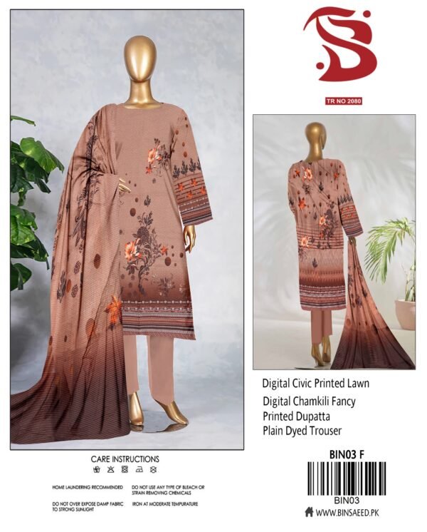Original Brand “Bin Saeed” 3pc Lawn