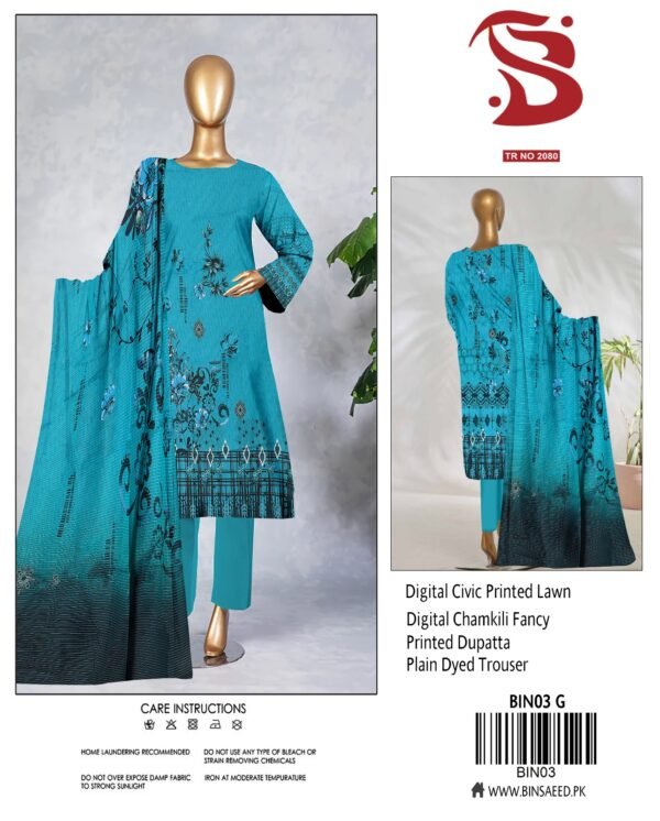 Original Brand “Bin Saeed” 3pc Lawn