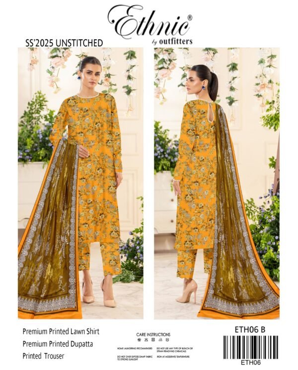 Ethnic Lawn 3 Piece All Over Printed