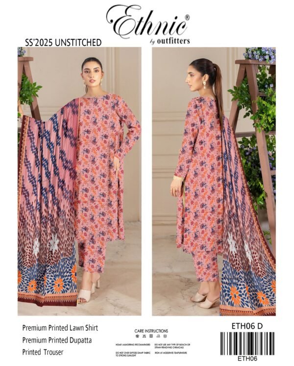 Ethnic Lawn 3 Piece All Over Printed