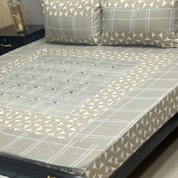 COMPUTER WORK DOUBLE BEDSHEET 3PIECCE
