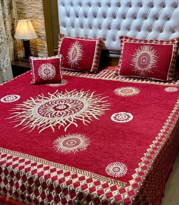 4PIECE VELVET JACQUARD BEDSHEET