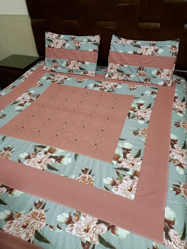 COMPUTER WORK DOUBLE BEDSHEET 3PIECCE