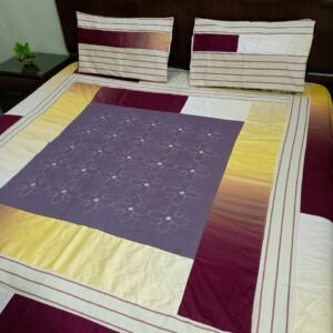 COMPUTER WORK DOUBLE BEDSHEET 3PIECCE