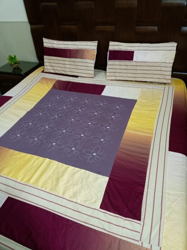 COMPUTER WORK DOUBLE BEDSHEET 3PIECCE