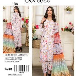 Bareeze  Digital Luxury Lawn Printed All Over 3Pc