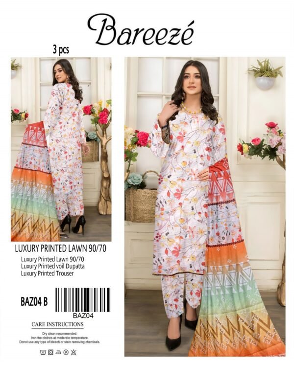 Bareeze  Digital Luxury Lawn Printed All Over 3Pc