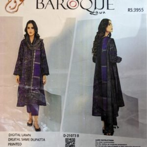Baroque Lawn 3 Piece All Over Printed