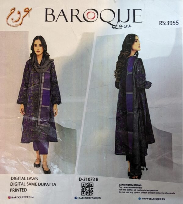 Baroque Lawn 3 Piece All Over Printed