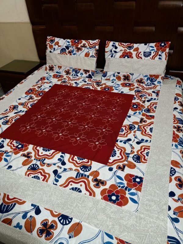 COMPUTER WORK DOUBLE BEDSHEET 3PIECCE